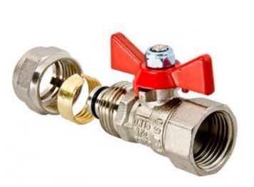 Кран шаровый металлопластиковый 20х1/2 ВР