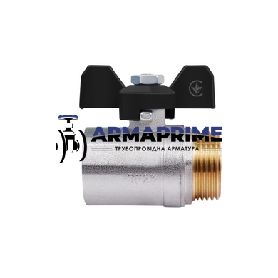 Кран латунный муфтовый ВН SD Plus Ду25 Ру30