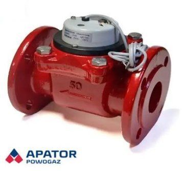 Турбинный счетчик горячей воды Apator Powogaz MWN-130-80-NE с импульсным выходом Ду80