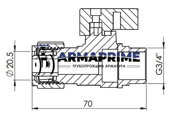 Кран шаровой 3/4"Нх20, PN40, для М/П труб SF262W20 Thermo Alliance