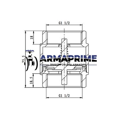 Обратный клапан муфтовый латунный SD Forte Ду40 Ру40