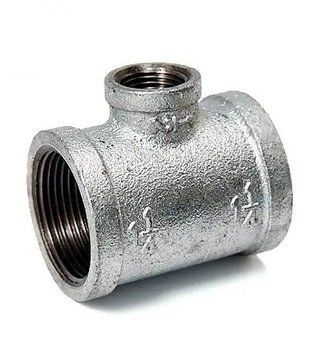 Тройник чугунный оцинкованный переходной Ду32х15 (1 1/4"х1/2") ВВВ