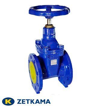 Задвижка чугунная с обрезиненным клином Zetkama арт. 111D Ду80 Ру16