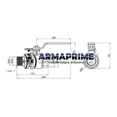 Кран латунный муфтовый с американкой ВН SD Plus Ду32 Ру40