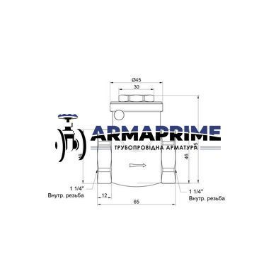 Обратный клапан лепестковый низкого давления латунный Thermo Alliance Ду32 Ру20