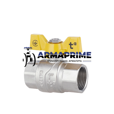 Кран латунний муфтовий ВВ (газ) Thermo Alliance Ду25 Ру40
