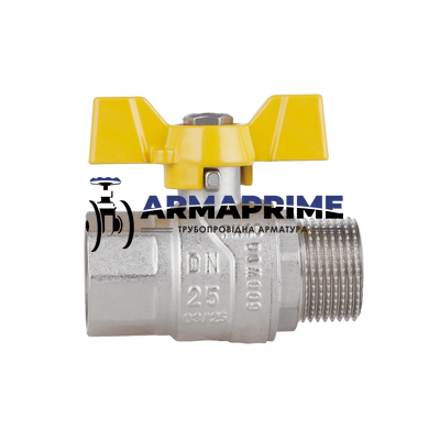 Кран латунний муфтовий ВН (газ) Thermo Alliance Ду25 Ру40