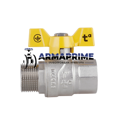 Кран латунний муфтовий ВН (газ) Thermo Alliance Ду25 Ру40