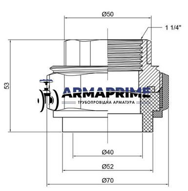 Американка ППР Ду40х1 1/4" внутренняя резьба Thermo Alliance