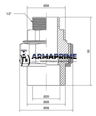 Американка ППР Ду20х1/2" наружная резьба Thermo Alliance