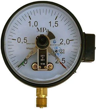 Манометр электроконтактный ДМ Сг 05160 2,5 МПа кл. 1,5 М20x1,5