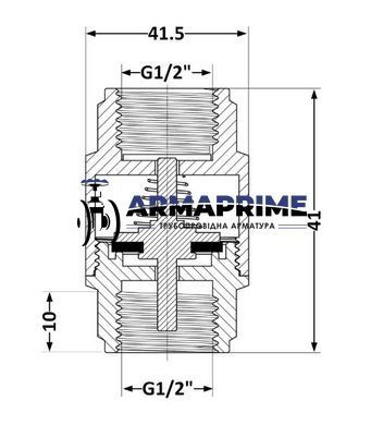 Обратный клапан муфтовый латунный Thermo Alliance Ду15 Ру40