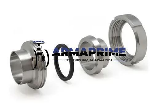 Гайка глуха з ланцюжком нержавіюча для муфти молочної AISI 304 DN80