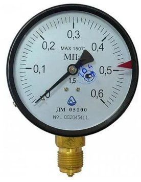 Манометр ДМ 05100-01М радиальный 0,6 МПа кл. 1,5 G1/2"