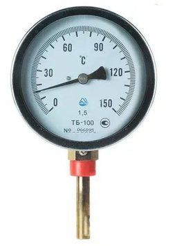 Термометр биметаллический радиальный ТБ-100/50 кл. 1,5 (0...+150&deg;C)