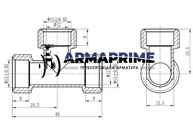 Трійник розбірний 20х20х20 нікельований SF176W202020 Thermo Alliance