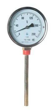 Термометр биметаллический радиальный ТБ-100/160 кл. 1,5 (0...+200&deg;C)