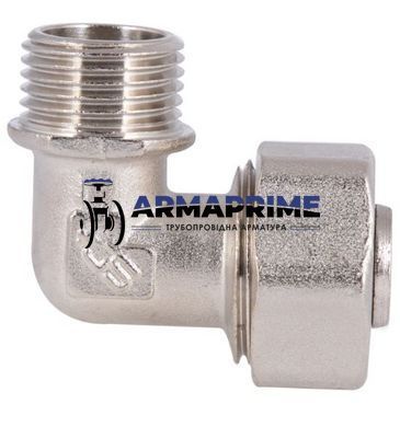 Угол латунный 20х1/2"Н никелированный для металопласт. труб SD157W2015 Thermo Alliance